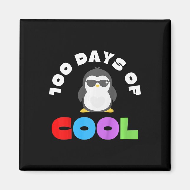 100 Days Of School 100 Days Of Cool Penguin School Magnet (Front)