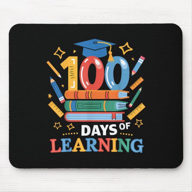 100 Days Of School 100 Days Of Learning Teacher Mouse Pad (Front)