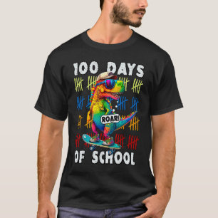 100 Days Of School 100th Day Dinosaur Rex Student T-Shirt