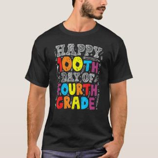 100 Days Of School 100th Day Of 4th Grade Teacher T-Shirt