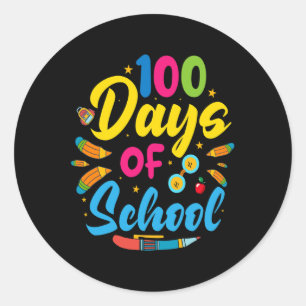 100 Days Of School 100th Day Of School Classic Round Sticker