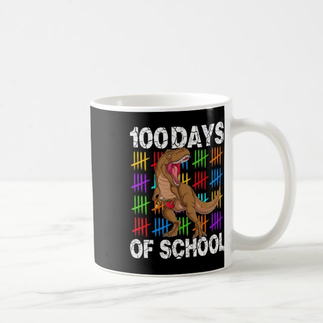 100 Days Of School 100th Day Of School Dino  Coffee Mug (Right)