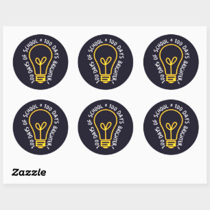 100 days of school 100th day student class T-Shirt Classic Round Sticker