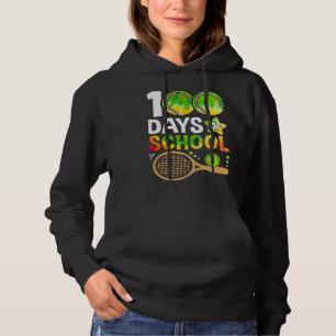 100 Days Of School 100th Days Sports Tennis Teache Hoodie
