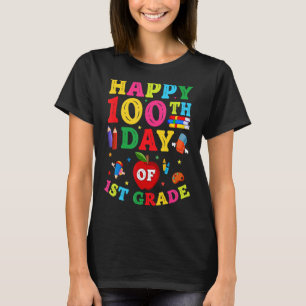 100 Days of School 1st Grade Kids Girls Boys 100th T-Shirt