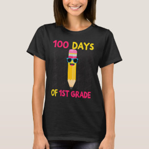 100 Days of School 1st Grade Pencil Boys Tally Has T-Shirt