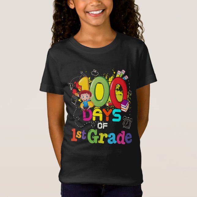 100 Days Of School 1st Grade T-Shirt (Front)