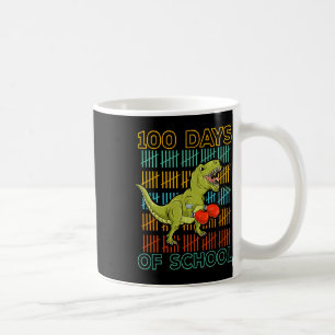 100 Days Of School 2025 Dinosaur Boxing Mma Martia Coffee Mug