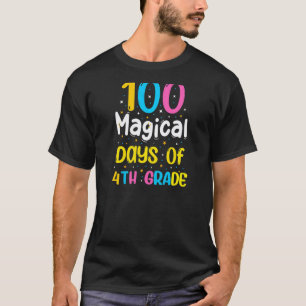 100 Days of School 4th Grade Kids Teacher Student  T-Shirt