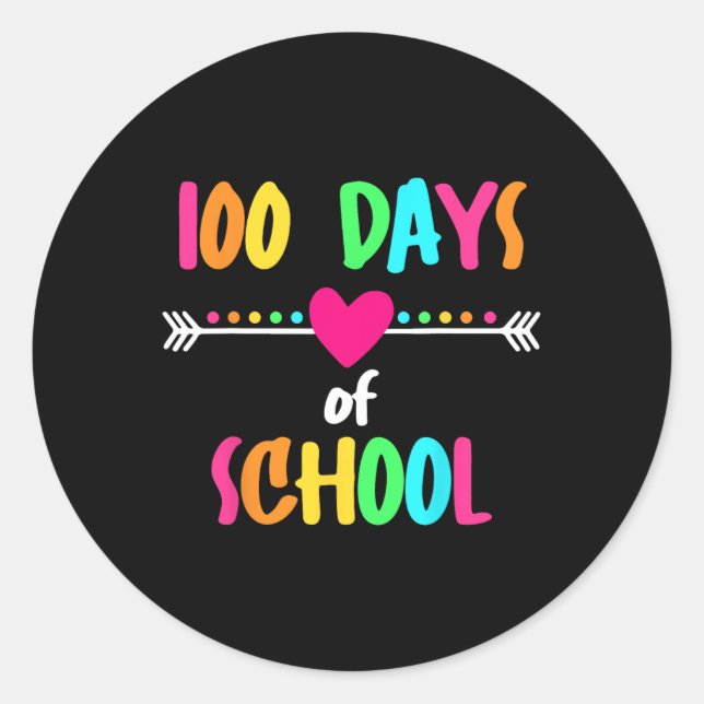 100 Days Of School 5  Classic Round Sticker (Front)
