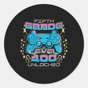 100 Days Of School 5th Grade Level Unlocked Video  Classic Round Sticker
