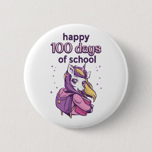100 days of school 6 cm round badge