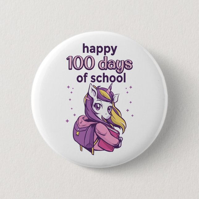 100 days of school 6 cm round badge (Front)