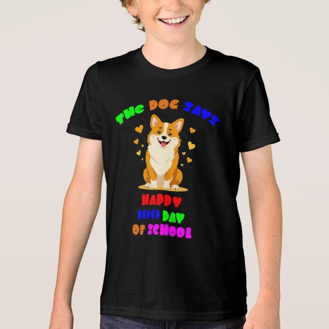 100 Days of School: A Pawsome Celebration with Our Tri-Blend Shirt (Front)