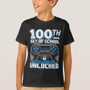 100 Days Of School Achievement Unlocked Video Game T-Shirt