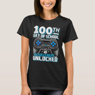 100 Days of School Achievement Unlocked Video Game T-Shirt