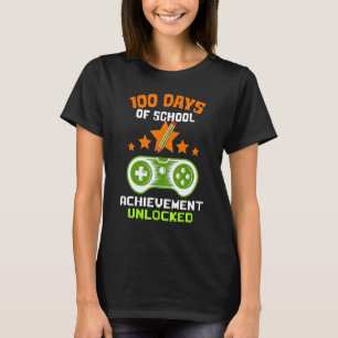 100 Days Of School Achievement Unlocked Video Game T-Shirt