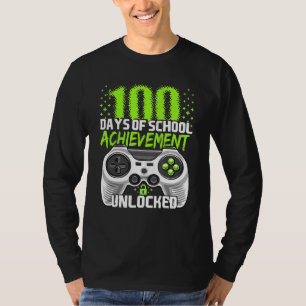 100 Days Of School Achievement Unlocked Video Game T-Shirt