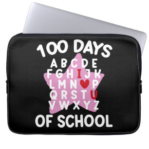 100 Days Of School Alphabet 100th Day Teacher Laptop Sleeve