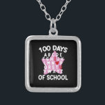 100 Days Of School Alphabet 100th Day Teacher  Silver Plated Necklace<br><div class="desc">100 Days Of School Alphabet 100th Day Teacher Student Kids</div>