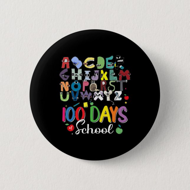 100 Days of School Alphabet Lore Abc's School Cost 6 Cm Round Badge (Front)