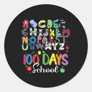 100 Days of School Alphabet Lore Abc's School Cost Classic Round Sticker
