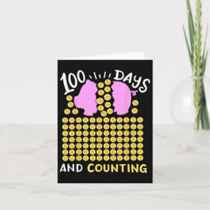 100 Days Of School And Counting Pig Coin Bynk Kids Card