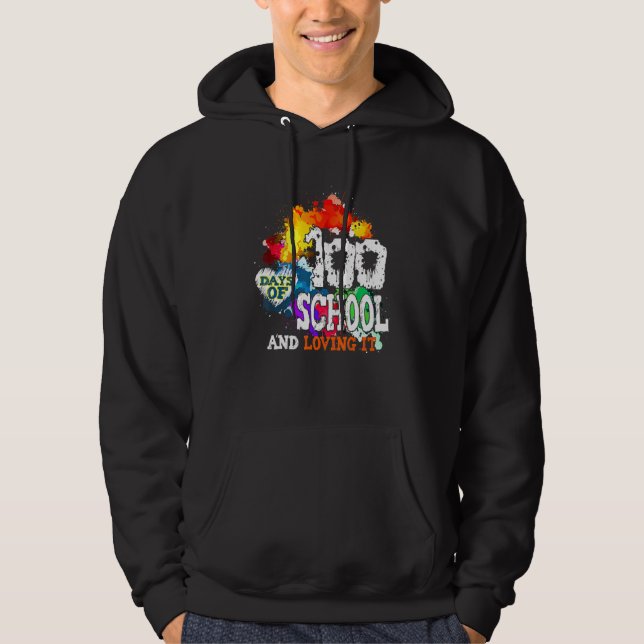 100 Days Of School And Loving It 100th Day Girl Bo Hoodie (Front)