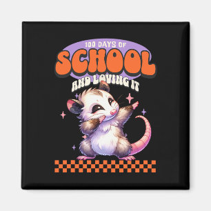 100 Days Of School And Loving It Dabbing Opossum Magnet