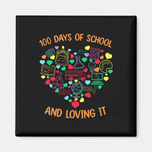 100 Days Of School And Loving It Heart With Teachi Magnet