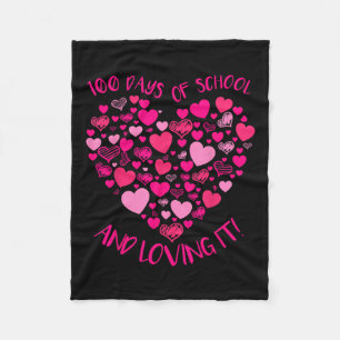 100 Days Of School And Still Loving It Cute Fleece Blanket