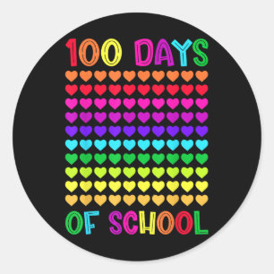 100 Days Of School And Still Loving It Hearts 10 Classic Round Sticker