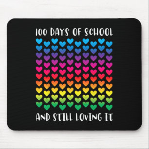 100 Days Of School And Still Loving It Rainbow Hea Mouse Pad