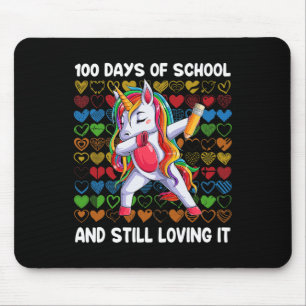 100 Days Of School And Still Loving It Unicorn Gir Mouse Pad
