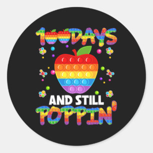 100 Days Of School And Still Poppin 100th Day Pop  Classic Round Sticker
