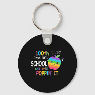 100 Days Of School And Still Poppin 100th Day Pop  Key Ring