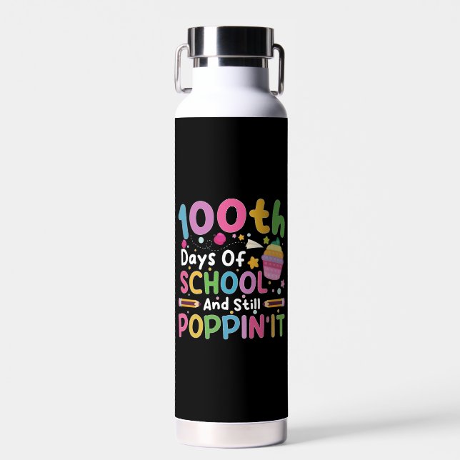 100 Days Of School And Still Poppin' Girl  Water Bottle (Front)