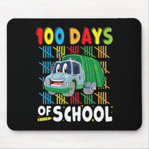 100 Days Of School Apparel Garbage Truck For Teach Mouse Pad