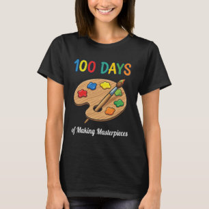 100 Days of School Art Teacher Student Palette T-Shirt