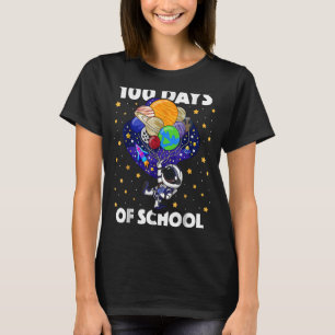 100 Days Of School Astronaut Outer Space Boys Kids T-Shirt