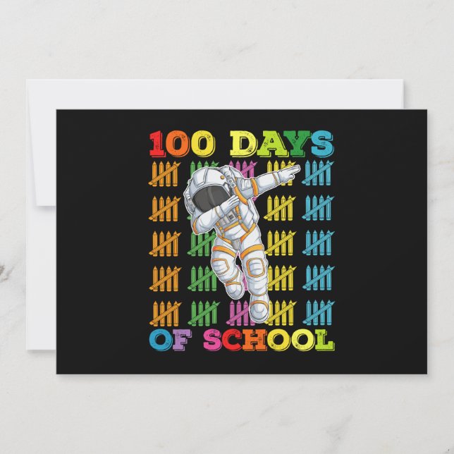 100 Days Of School Astronaut Teacher Invitation (Front)
