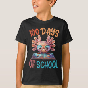 100 Days Of School Axolotl Sea 100th Day Of T-Shirt