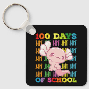 100 Days Of School Axolotl Teacher Key Ring