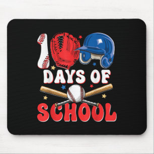100 Days Of School Baseball 100th Day For Boys Mouse Pad