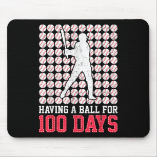 100 Days Of School Baseball 100th Day For Boys Mouse Pad
