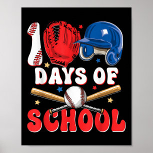 100 Days Of School Baseball 100th Day For Boys Poster