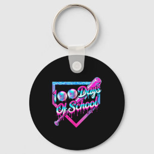 100 Days Of School Baseball 100th Day Ice Cream Bo Key Ring