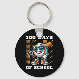 100 Days Of School Baseball 100th Day Of School Key Ring