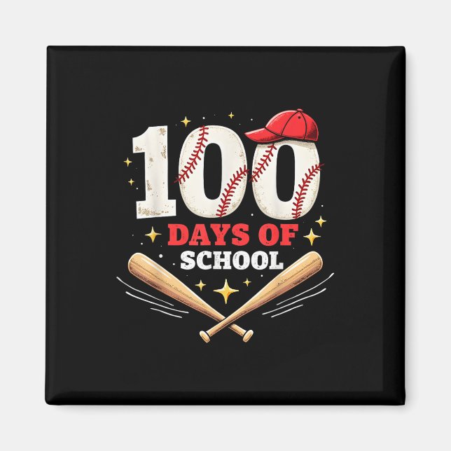 100 Days Of School Baseball 100th Day Of School Magnet (Front)