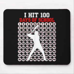 100 Days Of School Baseball 100th Day Of School Mouse Pad